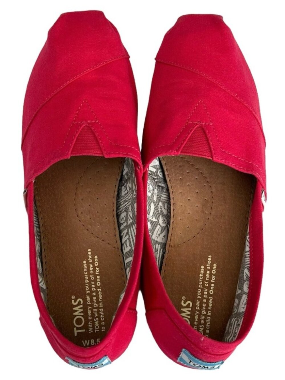 TOMS Alpargata Magenta Pink Canvas Shoes Size 8.5